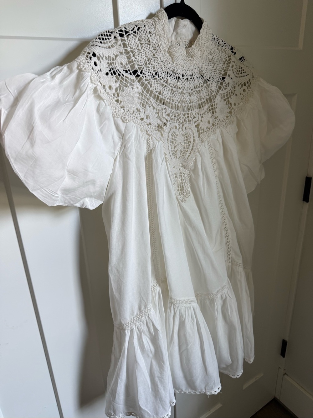 NWOT By Anthropologie High-Neck Lace Tunic Mini Dress with delicate lace overlay - Picture 6 of 11